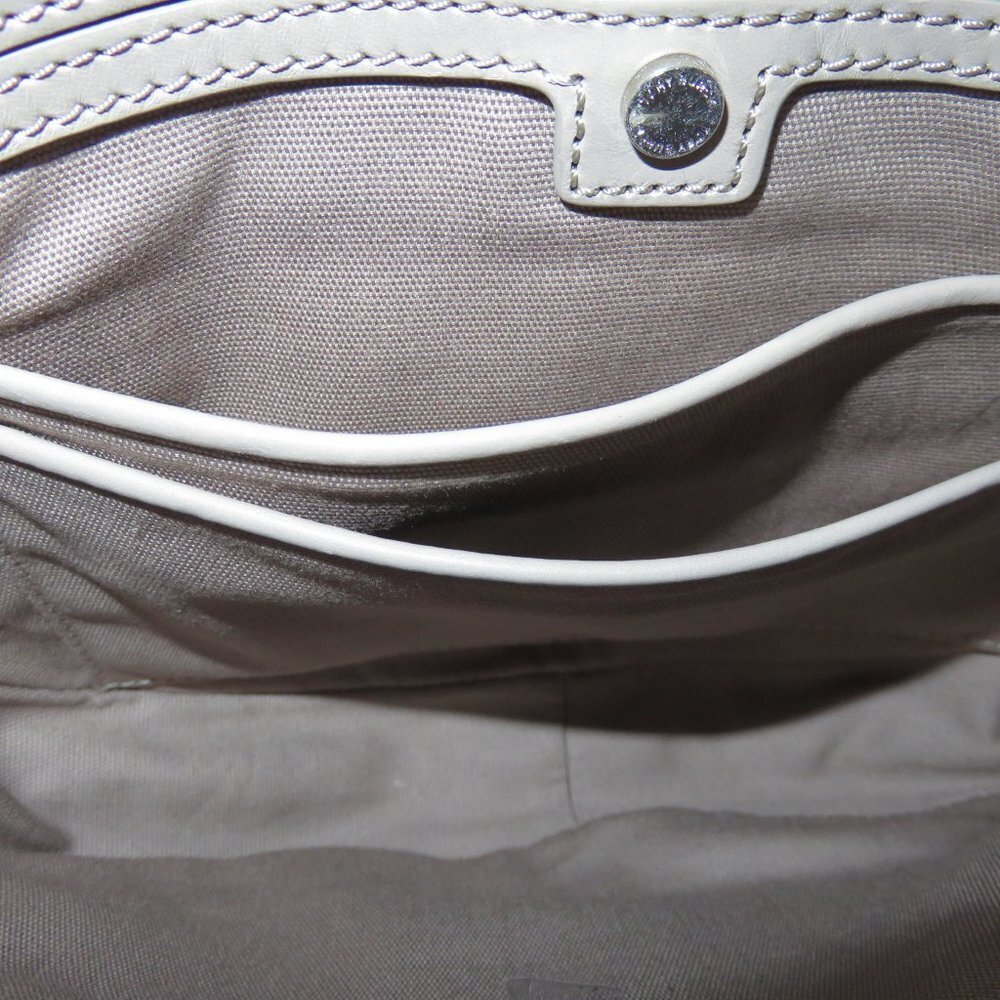 Tory Burch Pebbled Leather Saddle Crossbody Bag French Gray w/ Lock NWT $495 - Picture 9 of 10